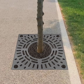 31.5 x 31.5 inch Tree Grate, Square Tree Grates, 15.74 inch Tree Opening Size Tree Pool Cover, Composite Materials Corrosion Resistant Tree Grates