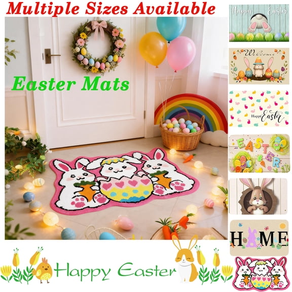 31.5"x23" Easter Soft Tufted Bathroom Rug Washable, Absorbent Bath Mat for Bathroom Door Bedroom Living Room, Spring Holiday Home Decorative Floor Mat, HAODEJW, A1