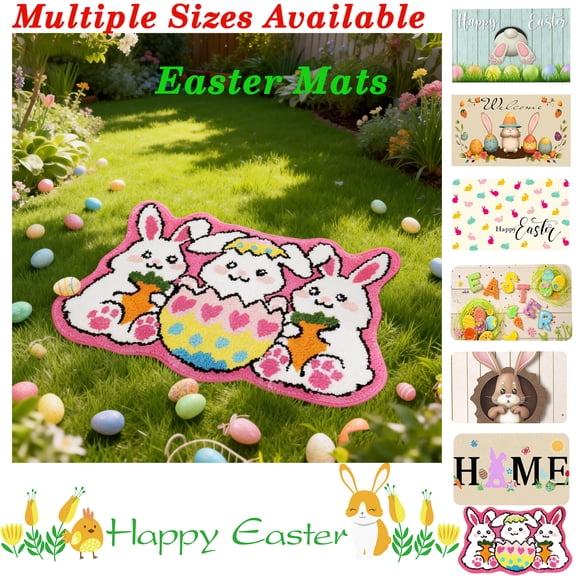 31.5"x23" Spring Easter Bath Rug Soft Tufted, Washable Absorbent Bathroom Floor Mat for Door Bedroom Living Room, Easter Home Decoration Carpet, HAODEJW, A1