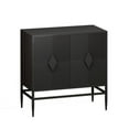 thumbnail image 1 of 31.50" Modern 2 Door Wooden Storage Cabinet Accent Cabinet with Metal Leg Featuring Two-tier Storage for Living Room, Entryway and Dining Room (Black), 1 of 11