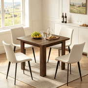 31.51" Dining Table for 2-4, Rectangular Kitchen Table with Walnut Grain,Mid-Century Modern Dining Table for Small Spaces, Dining Room, Apartment