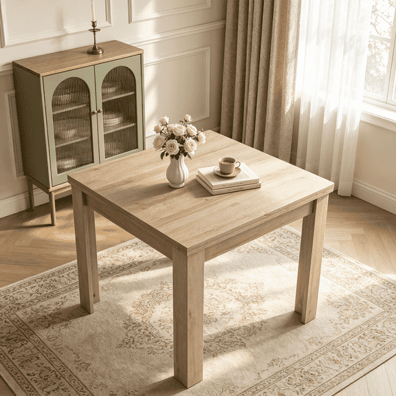 31.52"-62.9" Extendable Dining Table for 4,Modern Kitchen Table Rectangular Table for Dining Room, Living Room