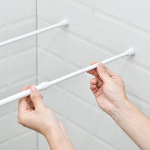 31-55 Inch Adjustable Curtain Rod, White