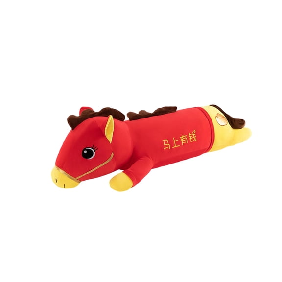 31.5in Large Horse Plush Toy, Soft Stuffed Stallion Animal, Decorative Equestrian Pillow for Living Room, Success Symbol Mascot, Cuddly Standing Pony Figure Mascot