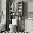 thumbnail image 1 of YISUFO Over-the-Toilet Storage Cabinet with Adjustable Shelves | 66.9" H Freestanding Bathroom Organizer | Anti-Tip Design | Grey Walnut, 1 of 10