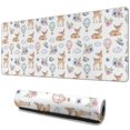 thumbnail image 1 of 31.5x11.8 Inch Gaming Mouse Pad, Non-Slip Stitched Rubber Desk Mat for Desktop & Laptop,Deer Hot Air Balloon Floral White Pattern, 1 of 6
