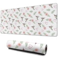 thumbnail image 1 of 31.5x11.8 Inch Gaming Mouse Pad, Non-Slip Stitched Rubber Desk Mat for Desktop & Laptop,Hummingbird Floral Heart White Pattern, 1 of 6