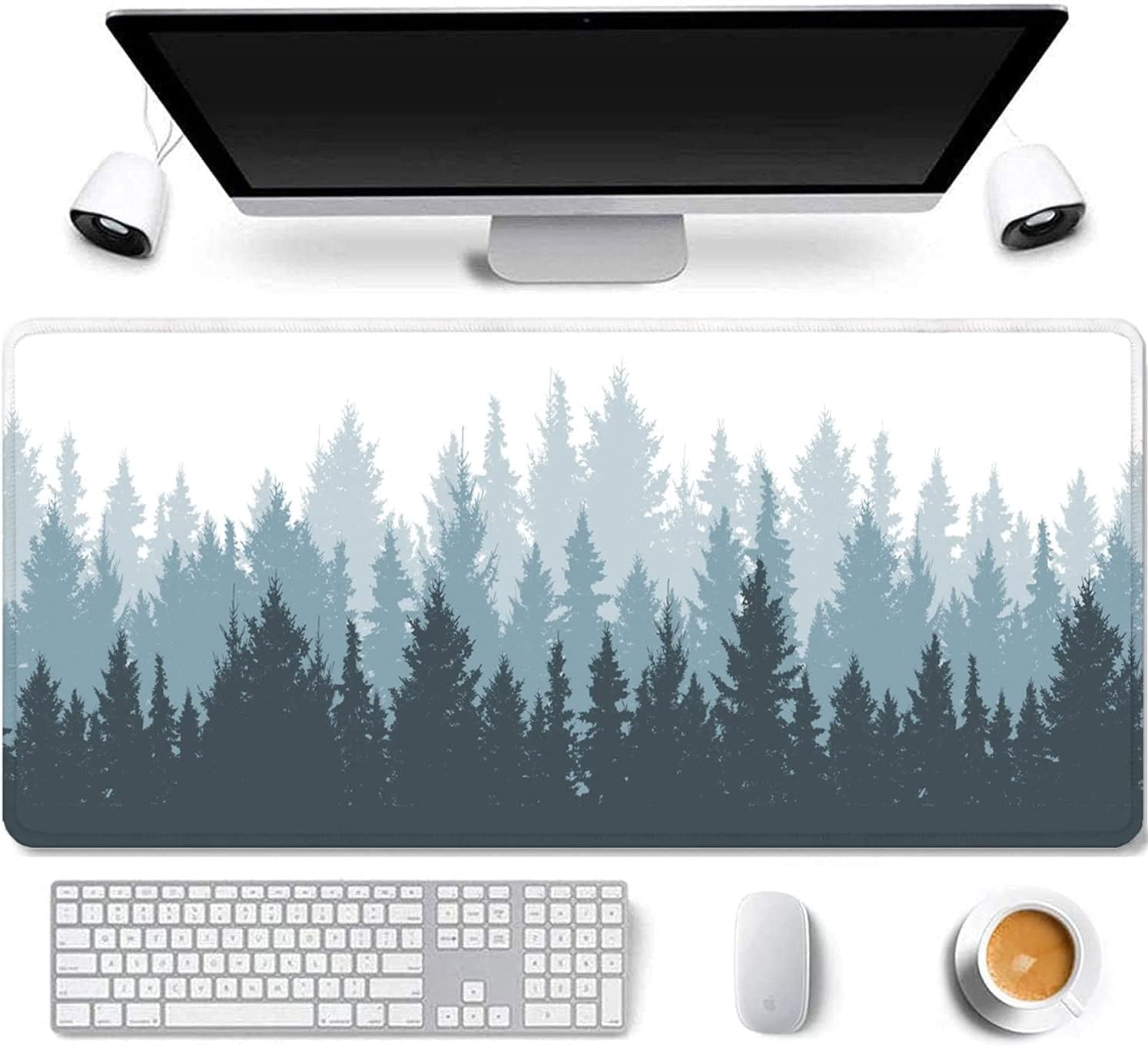 Cute Anime Forests And Snowy Mountains Desk Mat Extended Kawaii Mouse Pad XL Large - View #13