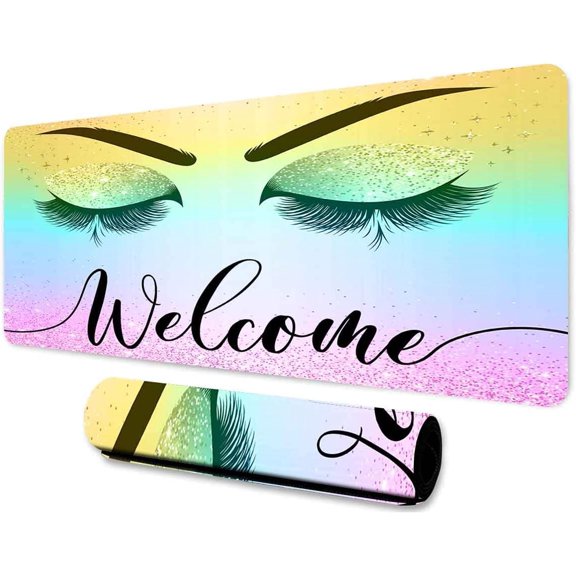 31.5x11.8 Inches Eyelash Large Mouse Pad Beautiful Eyes Eyebrow Pattern Printed Game Mouse Pad for Studio Desk Computer Desk BDXPMN144