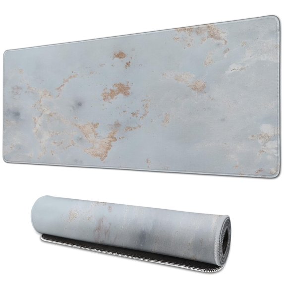 31.5x11.8in Large Desk Mat & Mouse Pad - Cute Pink Gold Marble, Laptop Protector for Stylish Office Setup