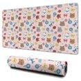 thumbnail image 1 of 31.5x15.7 Inch Gaming Mouse Pad, Non-Slip Stitched Rubber Desk Mat for Desktop & Laptop,Cat Floral Bow Pink Pattern, 1 of 6