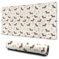 thumbnail image 1 of 31.5x15.7 Inch Gaming Mouse Pad, Non-Slip Stitched Rubber Desk Mat for Desktop & Laptop,Dachshund Butterfly Floral Beige Pattern, 1 of 6