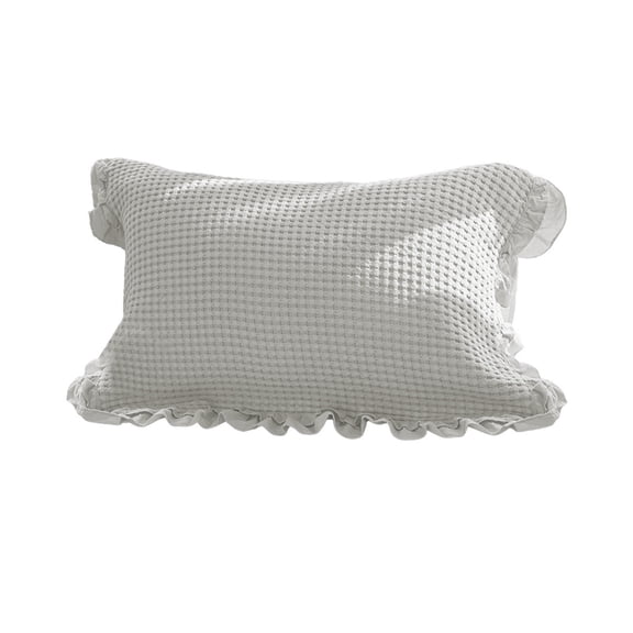 31.5x23.62 Inch Plaid Ruffle Pillow Case Standard Size,Cotton Gingham Ruffled Euro Sham Pillow Covers,Linen Feel Plaid Bed Pillow Shams with Envelope Closure for Sofa Bed