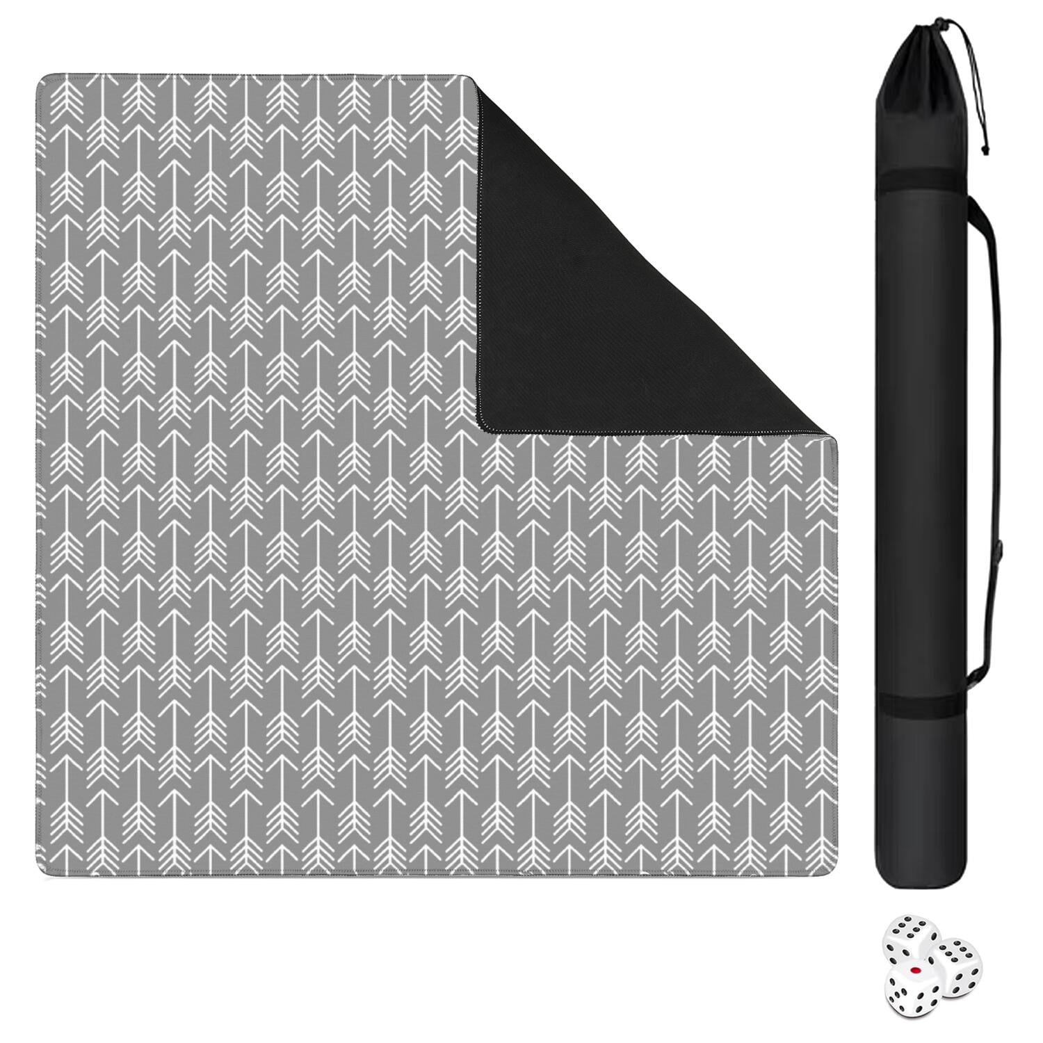 31.5x31.5 Boho Style Game Mat, Anti-Slip Rubber Mahjong Pad with Noise Dampening for Tiles, Multi-Purpose Mat for Card Games Board Games and Table Protection