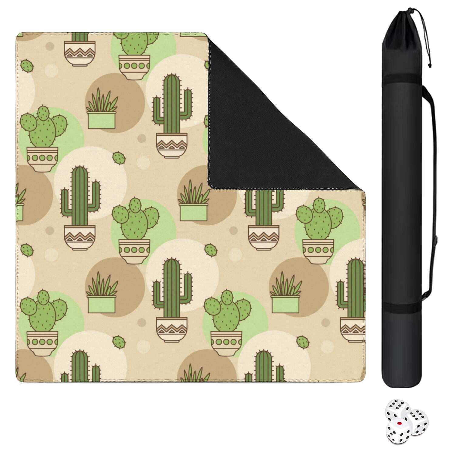 31.5x31.5 Square Plants Mahjong Pad Made of Premium Grade Rubber with Anti-Slip Surface Texture and Noise Dampening Properties for Board Games Card Games and Tiles