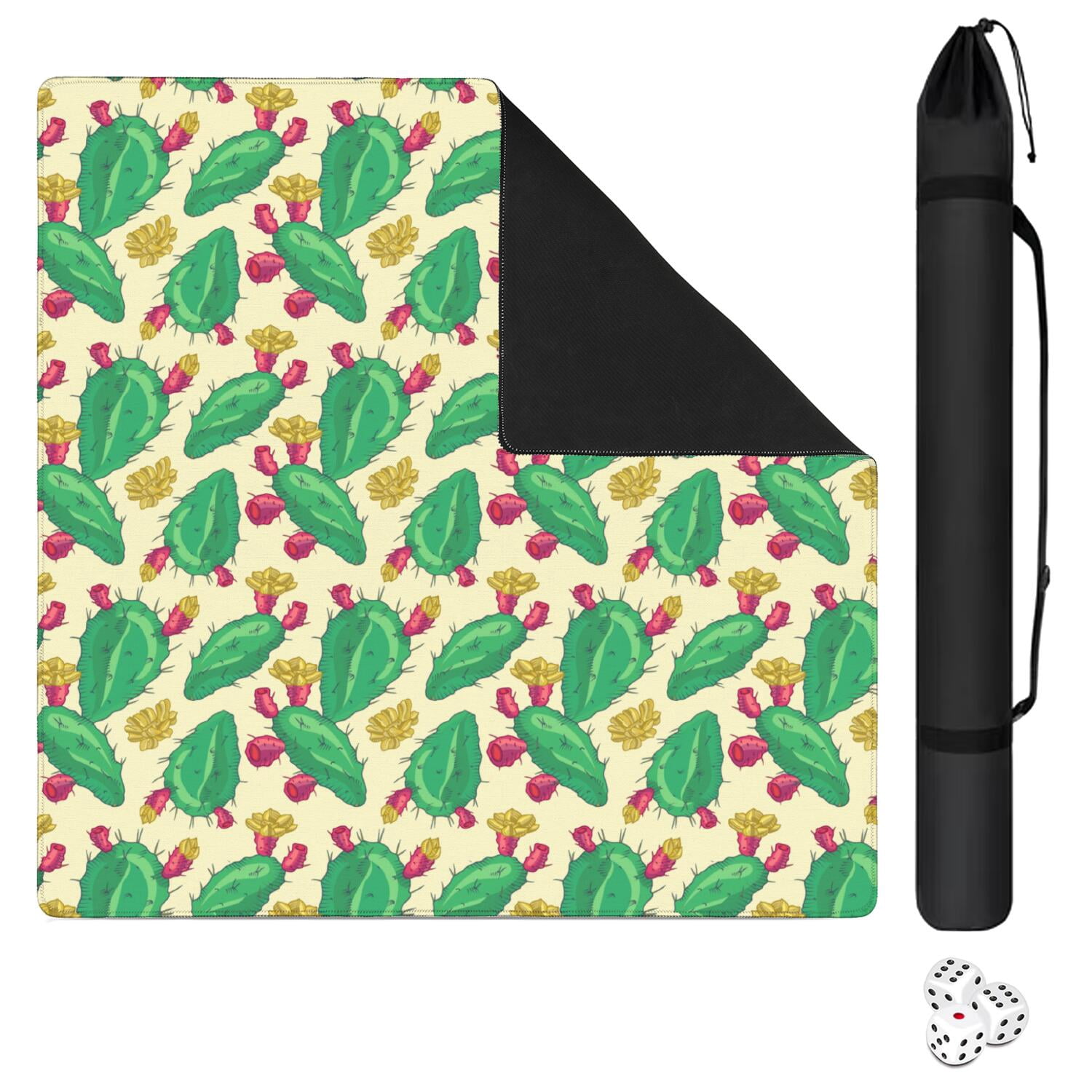31.5x31.5 Square Plants Mahjong Pad Made of Premium Grade Rubber with Anti-Slip Surface Texture and Noise Dampening Properties for Board Games Card Games and Tiles