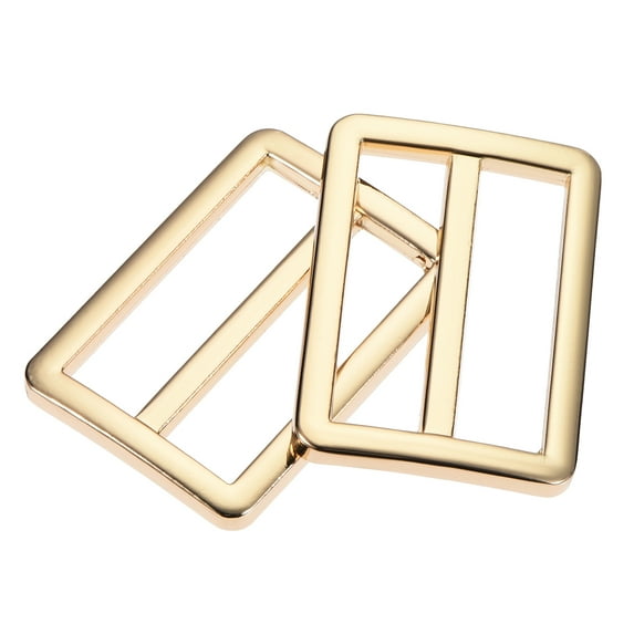 31.6mm Flat Metal Slide Buckle Zinc Alloy Electroplated Gold 4 Pack