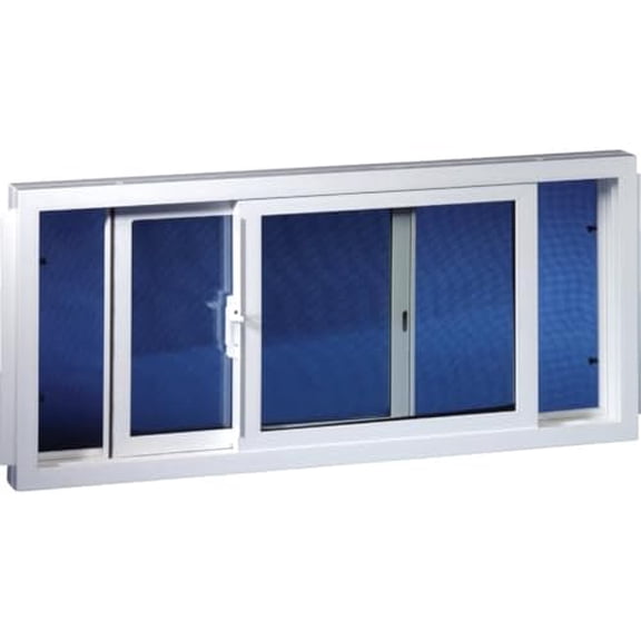 . 31.875 in. W. x 15.5 in. H White Vinyl Double Slide Basement Window - 1 Each$$Tools & Hardware Other