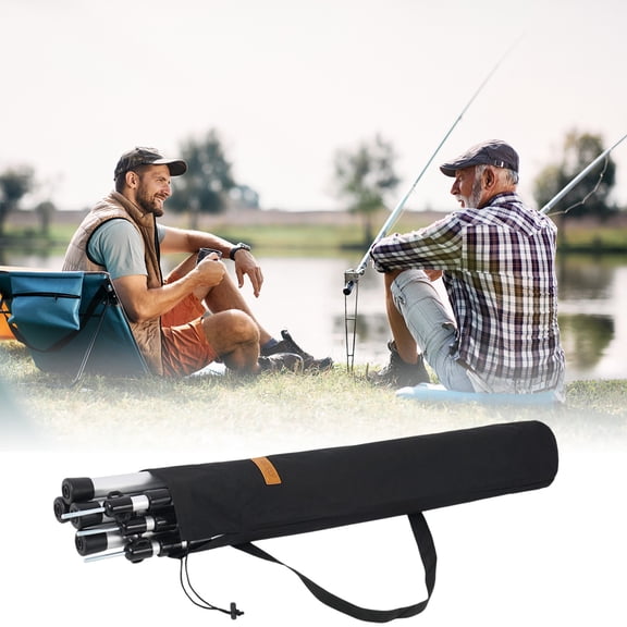 31.8x7.4inch Multifunction Fishing Rod Bag Fishing Rod Case Fishing Reel Sleeve Travel Storage Bag Black Fishing Rod Carrier for Outdoor Activities