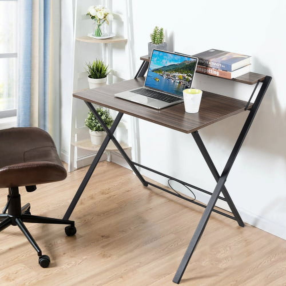 Halter Folding Desk Table, No Assembly Collapsible Computer Desk for  Office, Bedroom, and Study - 47” Space-Saving Portable, Foldable Study  Table 