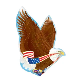 31 American Flag Bald Eagle Red White & Blue Patritoic Boy Scouts Mylar foil Balloon USA