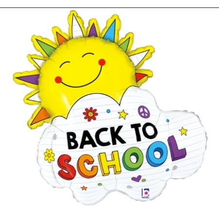 31" BACK TO SCHOOL Sunshine Balloon Large Shape Foil Mylar Balloon Party Supplies Decorations Foil Mylar Balloon
