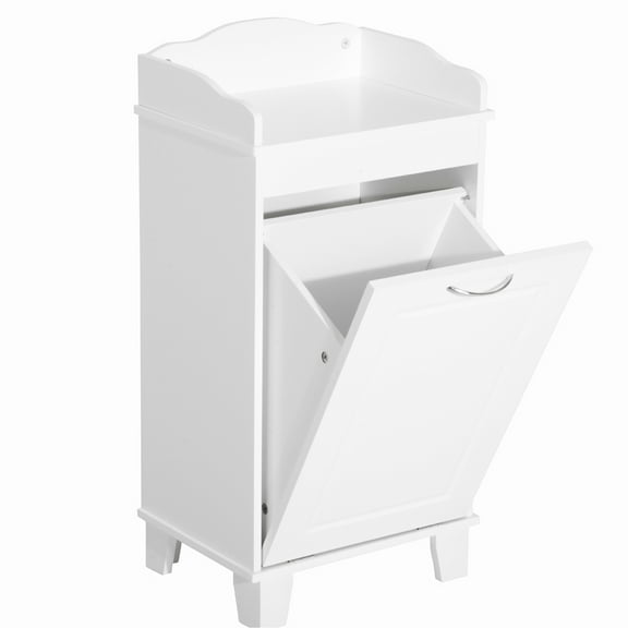 31" White Tilt Out Bathroom Cabinet, Laundry Hamper Storage, Extra Storage Area, Utilize Unused Space, Stable Construction With Options