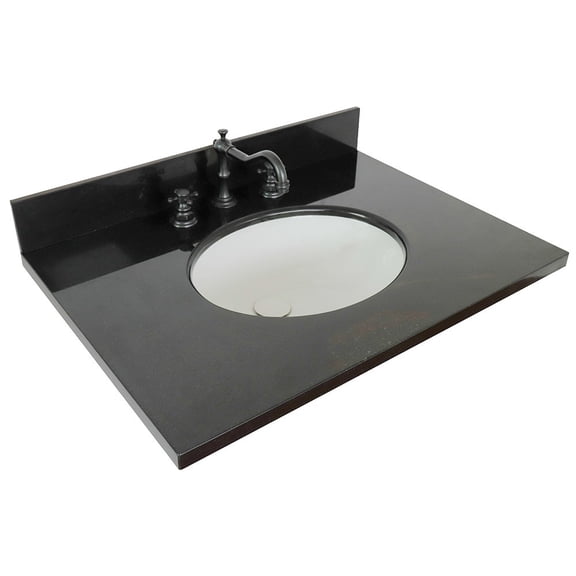 31" Black galaxy granite top with oval sink