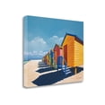 thumbnail image 1 of 31" Bright Beach Huts Giclee Print on Gallery Wrap Canvas Wall Art, 1 of 1