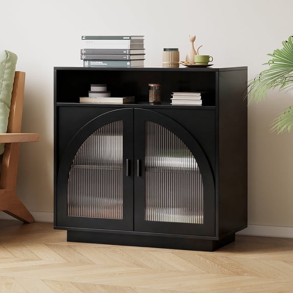 Pusnapku 31" Buffet Sideboard Cabinet, Morden Pantry Cabinet with Shelf and Doors, Wood Coffee Bar Station, Accent Cabinet for Kitchen, Living Room