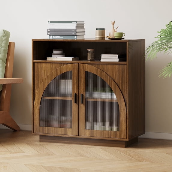 Pusnapku 31" Buffet Sideboard Cabinet, Morden Pantry Cabinet with Shelf and Doors, Wood Coffee Bar Station, Accent Cabinet for Kitchen, Living Room