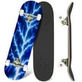 thumbnail image 1 of 31'' Complete Skateboard 7 Layer Canadian Maple Double Kick Deck Skateboards Abstract blue electric Skate Board for Beginner Adult Gifts, 1 of 5