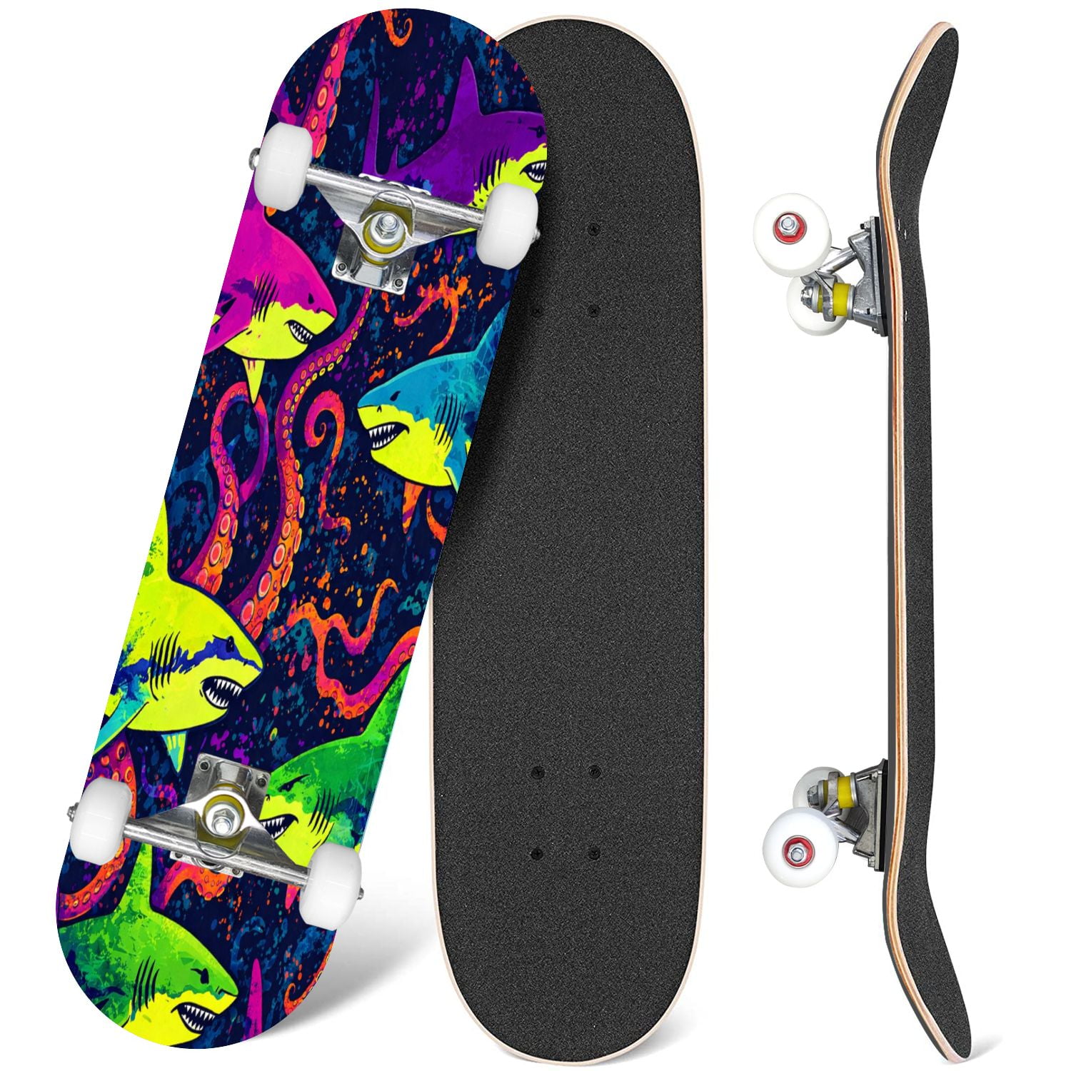 31'' Complete Skateboard 7 Layer Canadian Maple Double Kick Deck ...