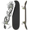 thumbnail image 1 of 31'' Complete Skateboard 7 Layer Canadian Maple Double Kick Deck Skateboards Asian dragon white Skate Board for Beginner Adult Gifts, 1 of 5
