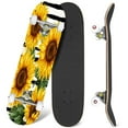 thumbnail image 1 of 31'' Complete Skateboard 7 Layer Canadian Maple Double Kick Deck Skateboards Beautiful sunflowers abstract Collection decorative floral Skate Board for Beginner Adult Gifts, 1 of 5