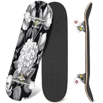 31'' Complete Skateboard 7 Layer Canadian Maple Double Kick Deck Skateboards Beautiful vintage floral Garden roses hydrangea dog rose Skate Board for Beginner Adult Gifts