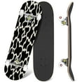 thumbnail image 1 of 31'' Complete Skateboard 7 Layer Canadian Maple Double Kick Deck Skateboards Black white spotted texture animal skin cow Skate Board for Beginner Adult Gifts, 1 of 5