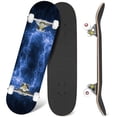 thumbnail image 1 of 31'' Complete Skateboard 7 Layer Canadian Maple Double Kick Deck Skateboards Blue abstract plasma Skate Board for Beginner Adult Gifts, 1 of 5