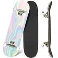 thumbnail image 1 of 31'' Complete Skateboard 7 Layer Canadian Maple Double Kick Deck Skateboards Cute pastel glitter magic Skate Board for Beginner Adult Gifts, 1 of 5