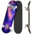 thumbnail image 1 of 31'' Complete Skateboard 7 Layer Canadian Maple Double Kick Deck Skateboards Galaxy space Skate Board for Beginner Adult Gifts, 1 of 5