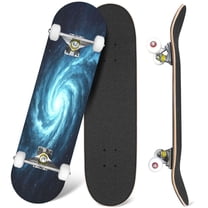 31'' Complete Skateboard 7 Layer Canadian Maple Double Kick Deck Skateboards Outer space Galaxy Watercolor cosmic Beautiful colorful space backdrop Skate Board for Beginner Adult Gifts