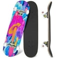 thumbnail image 1 of 31'' Complete Skateboard 7 Layer Canadian Maple Double Kick Deck Skateboards Psychedelic hallucination Vibrant 60s hippie colorful art Skate Board for Beginner Adult Gifts, 1 of 5