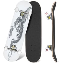31'' Complete Skateboard 7 Layer Canadian Maple Double Kick Deck Skateboards Silhouette Skate Board for Beginner Adult Gifts