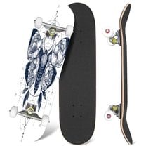 31'' Complete Skateboard 7 Layer Canadian Maple Double Kick Deck Skateboards Skate Board for Beginner Adult Gifts