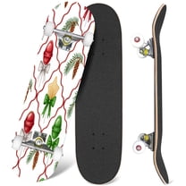 31'' Complete Skateboard 7 Layer Canadian Maple Double Kick Deck Skateboards Skate Board for Beginner Adult Gifts