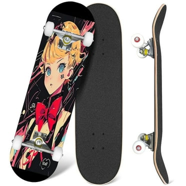 31'' Complete Skateboard 7 Layer Canadian Maple Double Kick Deck Skateboards Skate Board for Beginner Adult