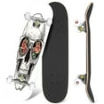 thumbnail image 1 of 31'' Complete Skateboard 7 Layer Canadian Maple Double Kick Deck Skateboards Skull human flowers eyeglasses Skate Board for Beginner Adult Gifts, 1 of 5