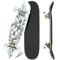 thumbnail image 1 of 31'' Complete Skateboard 7 Layer Canadian Maple Double Kick Deck Skateboards Snake decorated flowers leaves Skate Board for Beginner Adult Gifts, 1 of 5