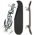 thumbnail image 1 of 31'' Complete Skateboard 7 Layer Canadian Maple Double Kick Deck Skateboards Snake sits an anchor style traditional tattoo Skate Board for Beginner Adult Gifts, 1 of 5