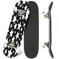 thumbnail image 1 of 31'' Complete Skateboard 7 Layer Canadian Maple Double Kick Deck Skateboards Stars splash Black white cosmic space Free hand drawn star Skate Board for Beginner Adult Gifts, 1 of 5